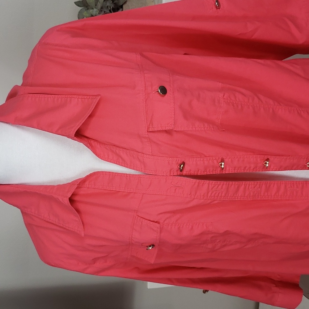 CJ Banks Long Sleeve Button Front Shirt - Picture 2 of 7